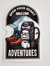 Open Your Heart to New Adventures Backpack Hiking Theme Sticker Decal Aw... - £1.74 GBP