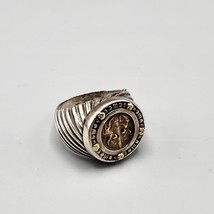 Tagliamonte Roman Intaglio Seal Gold Sterling Silver 925 14K Italy Size 9 - £130.06 GBP