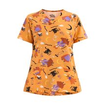Hocus Pocus Women's Winifred Graphic Scrub Top, Orange Size 3XL - $21.77
