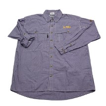 Drake LSU Tigers Shirt Mens S Purple Plaid Checkered Button Up Long Sleeve - £14.88 GBP