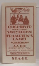 Quicksilver / Savoy Brown / Zz Top - Original 1974 Cloth Backstage Pass Last 1 - £23.98 GBP