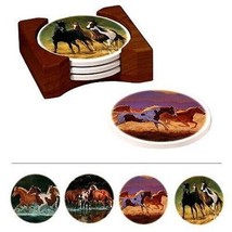 Horsey Kitchen HORSE Running Free Absorbant Coaster Set of 4 Reduced Price - $13.99