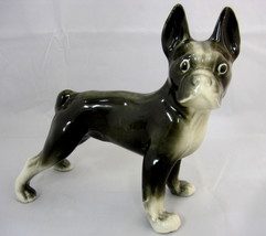 Boston Terrier Dog Styson China USA Large Figurine Black White - $74.95