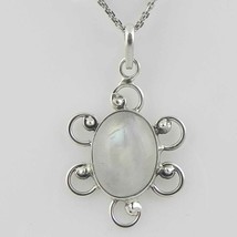 Solid 925 Sterling Silver Rainbow Moonstone Pendant Necklace Women PSV-2161 - £24.22 GBP+