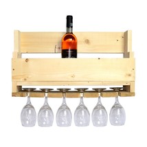 Wooden Bottle Wine Rack Glass Rustic Vintage Country Wall Mountable - £31.62 GBP