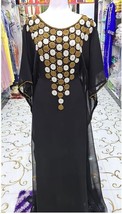 New Kaftan Maxi Dubai Farasha Moroccan Dress Fancy Stylish Black Gown Abaya Long - £43.86 GBP