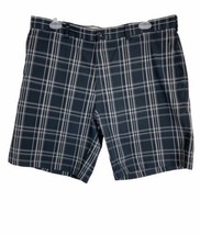 PGA Tour Mens Shorts Size 40 Black Plaid Golf Walking Shorts Pockets - $22.15