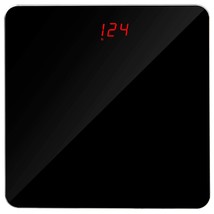Sleek Black Tempered Glass Digital Body Weight Bathroom Scale -, With Batteries - £32.36 GBP