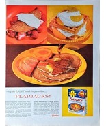 Flapjack pancake waffle mix photo breakfast albers 1961 Vintage Print Ad - $9.93