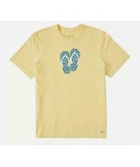 Life Is Good Unisex Small Flower Flip Flop T-Shirt - $24.01