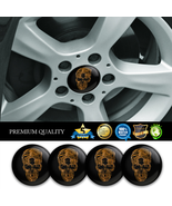 4 x 65 mm Domed  by Skull Decal Sticker for Rims - Wheel Caps - Wheel Ce... - £0.00 GBP