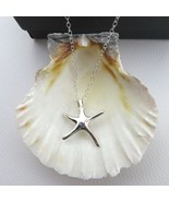 NEW- Sterling Silver Starfish Charm silver chain Necklace 16&quot; - £14.24 GBP