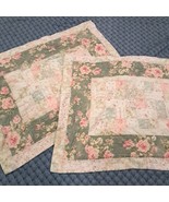 Vintage ARMOIRE Quilt Cottage Floral Patchwork standard sham set 2 pillo... - €27,78 EUR