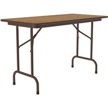 Correll 24&quot;W x 48&quot;D Melamine Top Folding Table in Medium Oak - £209.23 GBP