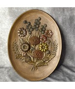 Vtg Atlantic Mold Hand Painted Decor Retro Ceramic Wall Hanging Floral C... - $26.99