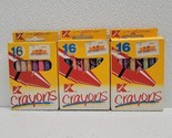 Vintage Kmart Crayons 3 Boxes Of 16 Crayons Retro School Movie TV Prop - £33.47 GBP
