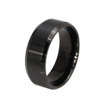 JHSL Simple 8mm 316L Stainless Steel Male Men Rings Blue Black Gold Color Fashio - £8.07 GBP