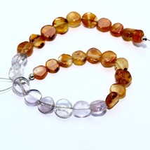 Carnelian Amethyst Coin Beads Natural Briolette Loose Gemstone Making Je... - $6.79