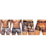Mens Exotic Boxer Briefs Darkzone Series Soft Stretchy Underwear In Wild Prints - $14.99