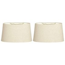 Royal Designs Shallow Oval Hardback Lampshade (Linen Beige - 2, 15&quot; x 16&quot; x 9&quot;) - £95.64 GBP