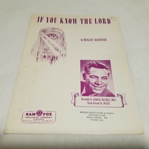 If You Know the Lord by Bickley Reichner Sheet Music George Beverly Shea photo - $20.98