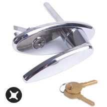 Garage Door Keyed L Handle Lock 360° Rotation Chrome Finish Fit 3/4″ to ... - $677.97 MXN
