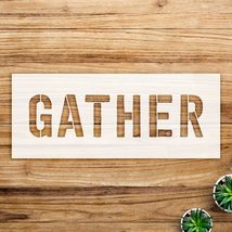 Gather Word Art Stencil for Rustic Country Kitchen Decor, Reusable Mylar... - $14.69+