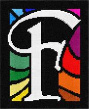 Pepita Needlepoint kit: Letter F White Stained Glass, 7&quot; x 9&quot; - £40.09 GBP+