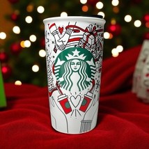 Starbucks 2017 Christmas Holiday 12oz Ceramic Travel Tumbler Hands Peace... - $27.71