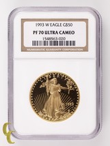 1993-W Gold American Eagle Proof Graded by NGC as PF-70 Ultra Cameo - £3,046.03 GBP