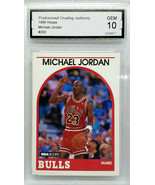 GRADED 10! HOF! MICHAEL JORDAN 1989 NBA HOOPS #200 CHICAGO BULLS BASKETB... - £271.69 GBP