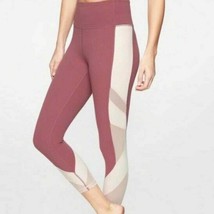 ATHLETA | Exhale mauve &amp; blush pink leggings with mesh panels | Women&#39;s SMALL - £22.07 GBP