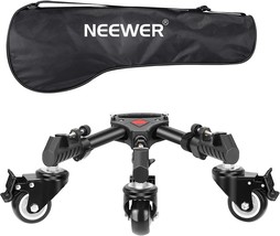 Neewer Photography Tripod Dolly, Heavy Duty With Larger 3-Inch Rubber Wheels, - £55.93 GBP