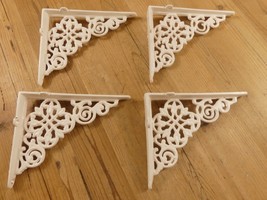 4 Cast Iron Shelf Brackets Soft White Color 7.5&quot; x 6&quot; Corbels Book Wall ... - $32.99