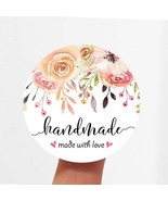 Handmade with Love Stickers Floral Handmade Favor Labels 120pcs set Hand... - £18.91 GBP