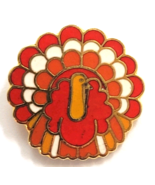 VTG Hallmark Turkey Pin Fall Autumn Colors Thanksgiving Theme Gold Tone ... - $237.43 MXN