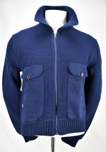 Vintage JC Penny Acrylic Mock Neck Zip Up Sweater M Unisex - $38.56