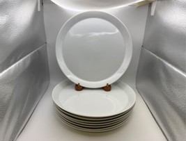 Set of 8 Crate &amp; Barrel VERGE All White Dinner Plates - $119.99