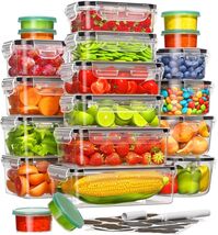 40-Piece Stackable Plastic Food Storage Containers - Microwave &amp; Dishwas... - $44.50