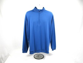 Adidas Golf 1/2 Zip Long Sleeve Activewear Mock Neck Shirt Men&#39;s XL Blue... - £20.15 GBP