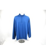 Adidas Golf 1/2 Zip Long Sleeve Activewear Mock Neck Shirt Men&#39;s XL Blue... - £19.62 GBP