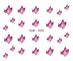 Nail Art Water Transfer Sticker Decal Stickers Pretty Pink Butterflies KoB-1035 - £2.47 GBP