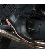 New Handmade Men&#39;s black Leather Ankle High Casual  Zipper Round Toe Ank... - $3,553.97 MXN+
