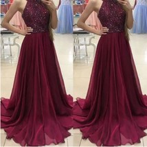 Women Dress Fashion  Ladies Sleeveless  Long Bodycon Formal Wedding Ball Gown Pa - £72.06 GBP