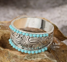 Turquoise Silver Ring Size 7 Western  image 1