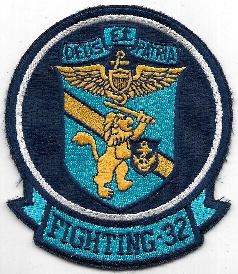 USN Fighting 32 (VFA 32) Fighter Squadron &quot;Deus Et Patria&quot; 4 1/2&quot; NOS Patch - $10.00