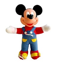 Disney Mickey Mouse Plush 1980s Vintage Hard Plastic Head Overalls Bags1 - £39.33 GBP
