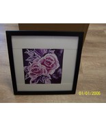 Handcrafted Diamond Art Painting of Pink Roses and Purple Butterflies w/... - £31.45 GBP