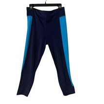 Tommy Bahama Island Active Colorblock Cropped Leggings Womens L Blue Sun... - $24.75