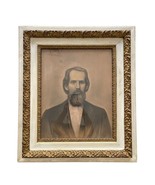 Antique Hand Drawn Pencil Portrait Amish Man Wood Frame 25&quot; x 30&quot; Art Co... - £455.64 GBP